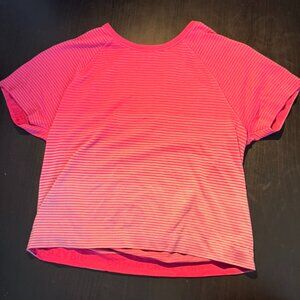 Athleta Girl Pink/Purple Power Up Midi Tee Size M/8-10 Like New